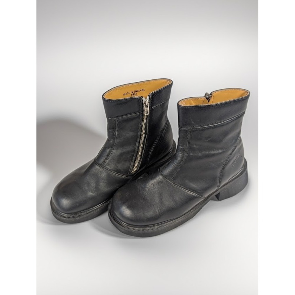 Vtg Dr Martens 8464 Made England Black Leather Zip Boots Women's 6 UK 8 US 90s